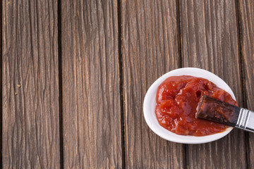 Barbecue sauce with basting brush