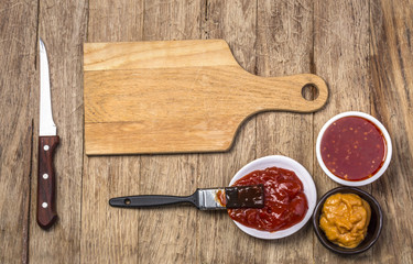 Barbecue sauce with basting brush