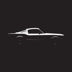 Vector muscle car silhouette - obrazy, fototapety, plakaty