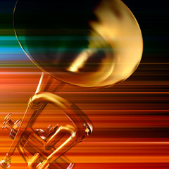 abstract grunge background with trumpet © lembit