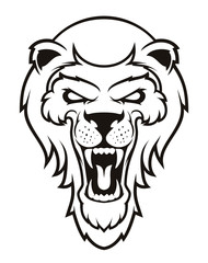 Angry Lion Head Mascot Logo