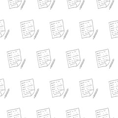 pencil with paper seamless vector pattern