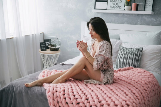 Sexy Model Posing In Lingerie