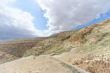 Winter view of the hills in the Judean Desert near Bethlehem. Israel.