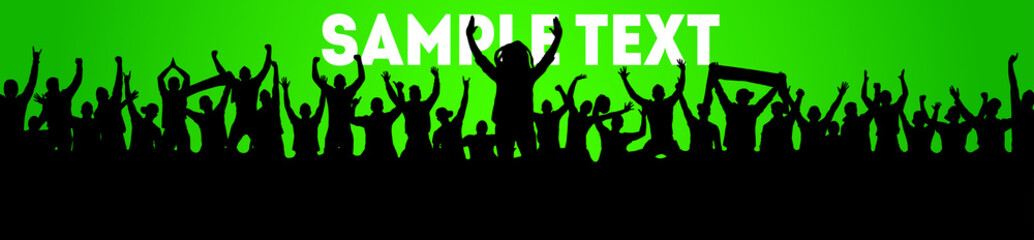 Background with cheering people