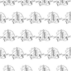vape doodle seamless vector pattern
