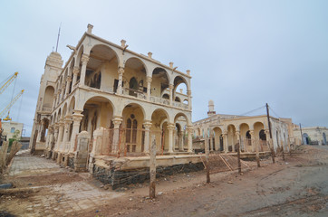 Massawa -  Banco d'Italia building in  old  city on the Red Sea coast of Eritrea
 - obrazy, fototapety, plakaty
