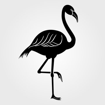 Flamingo icon on a white background