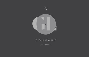gl g l  grey modern alphabet company letter logo icon