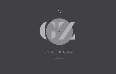 gz g z  grey modern alphabet company letter logo icon