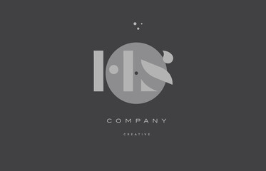 hs h s  grey modern alphabet company letter logo icon