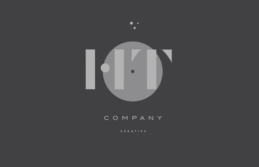 ht h t  grey modern alphabet company letter logo icon