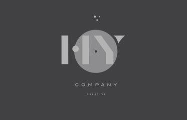 hy h y  grey modern alphabet company letter logo icon