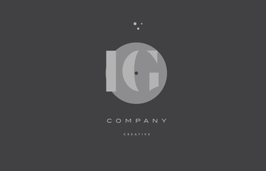 ig i q  grey modern alphabet company letter logo icon