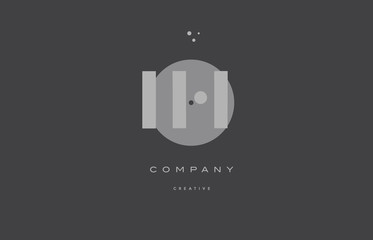 ih i h  grey modern alphabet company letter logo icon