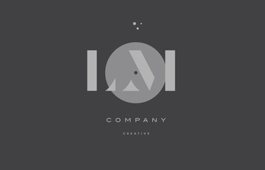 lm l m  grey modern alphabet company letter logo icon