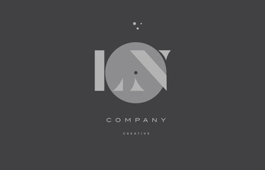 ln l n  grey modern alphabet company letter logo icon