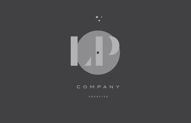 lp l p  grey modern alphabet company letter logo icon