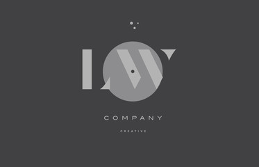 lw l w  grey modern alphabet company letter logo icon