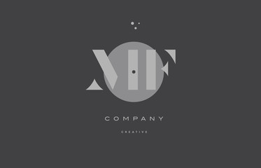 mf m f  grey modern alphabet company letter logo icon