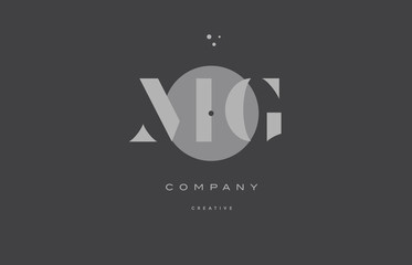 mg m g  grey modern alphabet company letter logo icon - obrazy, fototapety, plakaty