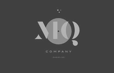 mq m q  grey modern alphabet company letter logo icon
