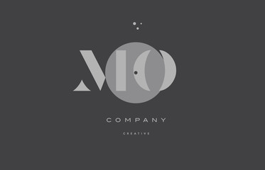 mo m o  grey modern alphabet company letter logo icon