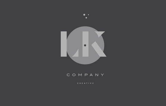 lk l k  grey modern alphabet company letter logo icon