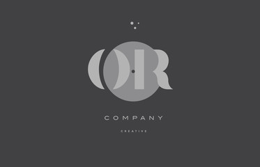 or o r  grey modern alphabet company letter logo icon
