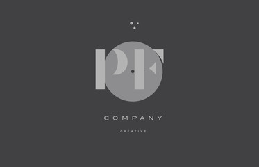 pf p f  grey modern alphabet company letter logo icon