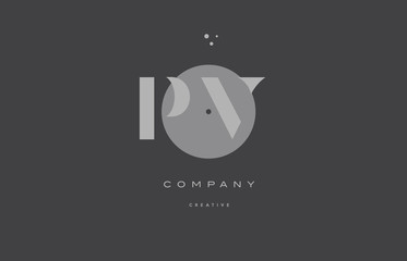 pv p v  grey modern alphabet company letter logo icon
