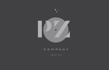 pz p z  grey modern alphabet company letter logo icon