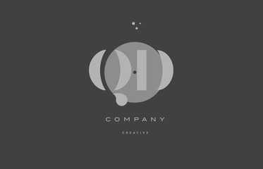 qd q d  grey modern alphabet company letter logo icon