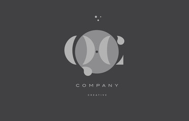qc q c  grey modern alphabet company letter logo icon