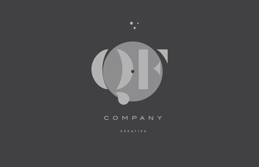 qf q f  grey modern alphabet company letter logo icon