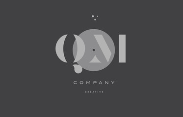 qm q m  grey modern alphabet company letter logo icon
