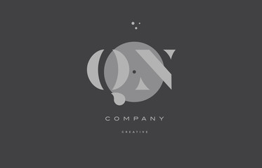 qn q n  grey modern alphabet company letter logo icon