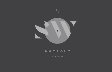 sw s w  grey modern alphabet company letter logo icon
