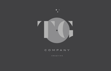 tg t g  grey modern alphabet company letter logo icon