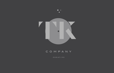 tk t k  grey modern alphabet company letter logo icon