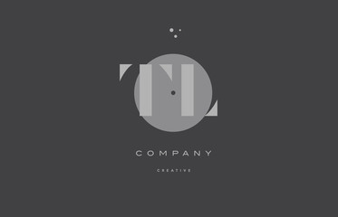 tl t l  grey modern alphabet company letter logo icon