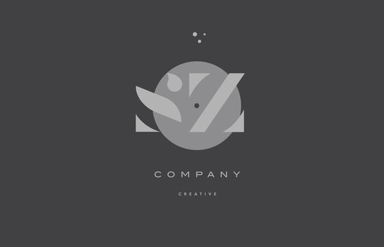 sz s z  grey modern alphabet company letter logo icon