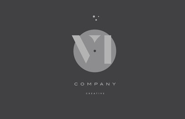 vi v i  grey modern alphabet company letter logo icon