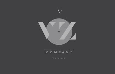 vz v z  grey modern alphabet company letter logo icon