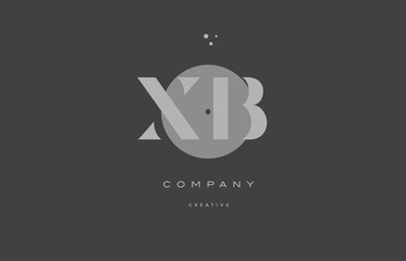 xb x b  grey modern alphabet company letter logo icon