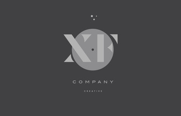 xf x f  grey modern alphabet company letter logo icon