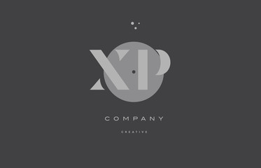 xp x p  grey modern alphabet company letter logo icon