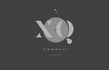 xq x q  grey modern alphabet company letter logo icon