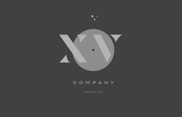 xv x v  grey modern alphabet company letter logo icon