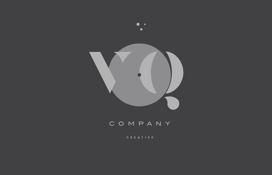 vq v q  grey modern alphabet company letter logo icon